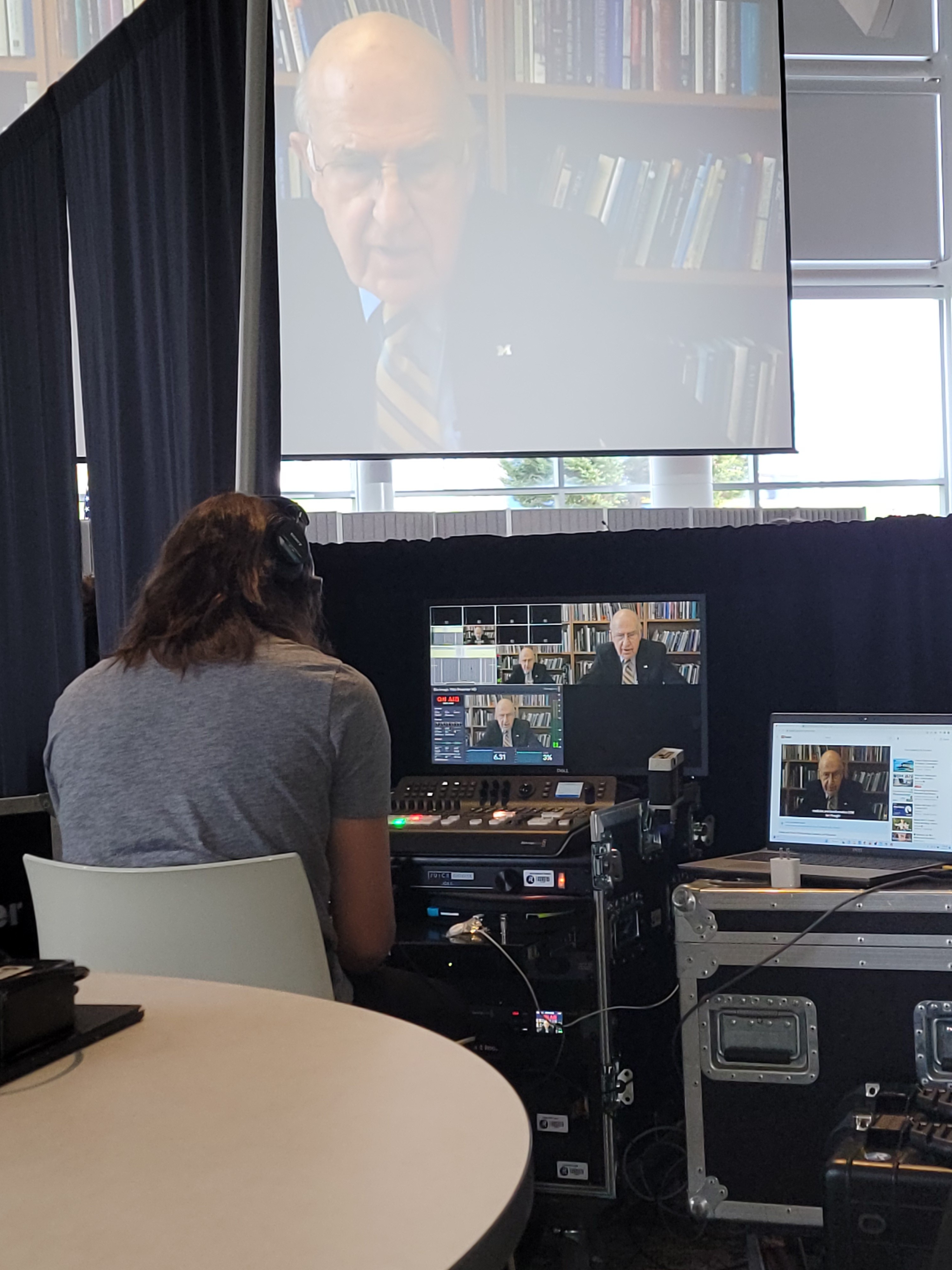 Dr. Gil Omenn, unable to attend in person, added his comments remotely, congratulating Nesvizhskii on his many accomplishments and being named the Godfrey Dorr Stobbe Professor in Bioinformatics.